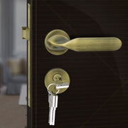 Plantex Triple Security Door Lock for Home/Main Door Lock Set with 3 Years of Warranty/Mortise Lock for Door with Brass Lock Body & Cylinder (7106 - Brass Antique)