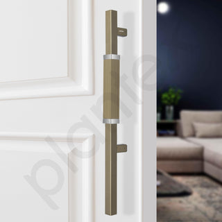 Plantex Door Handle/20.5 Inch Main Door Handle/Pull-Push Door Handle/Door Accessories - Pack of 1 (Satin White & Chrome)