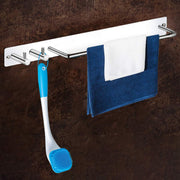 Plantex Stainless Steel Single Towel Rod with Hooks for Bathroom/Towel Stand for Kitchen/Towel Hanger/Hook Rail/Bathroom Accessories (Chrome)