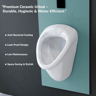 Plantex Ceramic Urinal Pot for Men/Wall Mount Urinal Pot for Gents/Male/Boy/Toilet for Washroom - (2091, White)