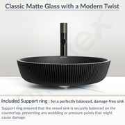 Plantex Wash Basin for Bathroom/Glass Table Top Wash Basin/Countertop Basin for Home/Office - (Black)