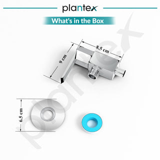 Plantex Angle Valve with Wall Flange & Teflon Tap/Angle Cocke for Bathroom/Bathroom Accessories -Chrome (Celesiya-1244)