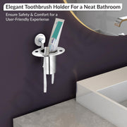 Plantex Tumbler Holder for Bathroom/Stainless Steel Tooth Brush Holder/Toothpaste Holder - Pack of 1 (Chrome)