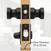 Plantex Bathroom Door Lock/Stainless Steel Pull Push Door Handle Lock Set/Keyless Lock Handle for Bathroom (Black, DTM-666)