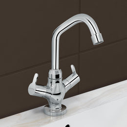 Plantex Pure Brass Basin Mixer Tap/Hot and Cold Water with 360° Swivel Spout/Sink Tap for Kitchen Basin-7 Year Warranty