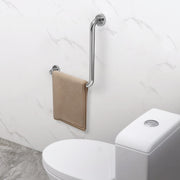 Plantex L-Shape Toilet Support for Elderly People/Wall-Mounted Safety Handle Made of Stainless Steel - Pack of 2 (Chrome)