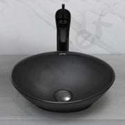 Plantex Ceramic Wash Basin for Bathroom/Table Top Ceramic Basin/Washbasin for Bathroom - (BOAT-NS-BLACK-Marble Finish,16 x 13 x 5.5 Inch)