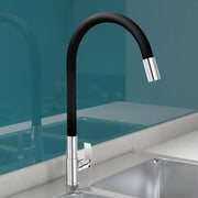 Plantex Sink Tap For Basin With Water Saving Nozzle For Sink Tap/Flexible Silicone Swivel Spout Kitchen Faucet/Water Tap For Kitchen Sink-(COL-1012B), Black