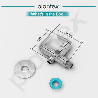 Plantex Pure Brass Angle Valve 2 in 1 with Teflon Tape Brass Wall Flange/Angle Cocke for Bathroom -(COL-1008-Chrome Finish)