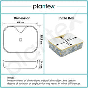 Plantex Ceramic TableTop Wash Basin/Countertop Basin for Bathroom/Small Washbasin/Bathroom Sink (19 x 15 x 5.5 Inch)