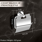 Plantex Paper Holder for Bathroom/Pure Brass Toilet Paper Holder/Tissue Paper Roll Holder/Bathroom Accessories - Pack of 1 (APS-EFL-12, Chrome)