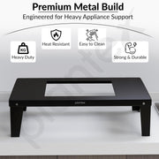 Plantex GI Steel Oven Stand/Microwave Stand for Kitchen Platform/Easy to Screw-Fit & Assemble OTG Rack/Kitchen Storage Shelf Ã¢â‚¬â€œ Metal (Black)