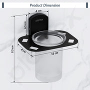 Plantex 304 Grade Stainless Steel Glass Tumbler Holder/Tooth Brush Holder for Bathroom/Bathroom Accessories - Pack of 1 (Parv-Black)