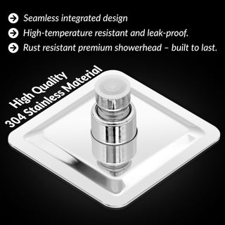 Plantex Stainless Steel 100 mm Rain Flow Overhead Shower with Water Saving Nozzle/Bathroom Shower/Adjustable Shower Head for Bathroom without Arm - (APS-617-Chrome)