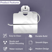 Plantex 304 Grade Stainless Steel Toilet/Tissue Paper Holder Stand for Washroom Bathroom Accessories - Nipron (Chrome)