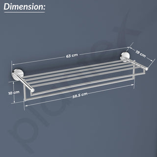 Plantex 304 Grade Stainless Steel 24 inch Folding Towel Rack for Bathroom/Towel Stand/Hanger/Towel Bar/Bathroom Accessories - Oreo (Chrome)
