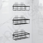 Plantex Bathroom Organiser Without Drill/Self Adhesive Bathroom Shelf/Washroom Organizer - GI Steel, Powder Coated (Pack of 3)