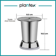 Plantex Heavy Duty Round 4 inch Spare Sofa Legs for Bed Furniture/Sofa Legs for Furniture Fitting/Table Legs/Sofa Leg Set of 2 pcs (Chrome)