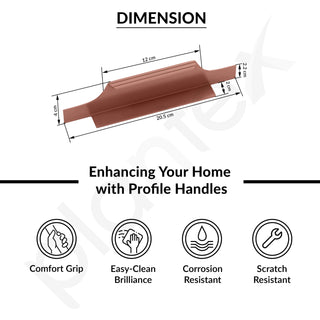 Plantex Profile Handle for Kitchen Cabinet/6 Inch Alluminium Drawer Profile Handle/Wardrobe Pull Handle for Home/Office/Hotel - Pack of 5 (Rose Gold)