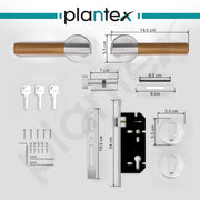 Plantex Main Door Lock/Mortise Lock for Door with 3 Years of Warranty - Robust Door Lock for Home with Brass Lock Body & Cylinder (038-Matt & Wood Finish)