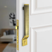 Plantex 15 Inch Door Handle with Lock/Stainless Steel Handle Set for Home/Office/Door Accessories - Pack of 1 (Brass Antique & Gold)
