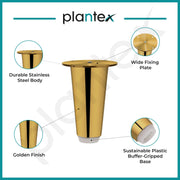 Plantex Heavy Duty Stainless Steel 4 inch Sofa Leg/Bed Furniture Leg Pair for Home/Furniture Sofa Legs for Table/Sofa Support Legs/Sofa Furniture Leg (Gold) Set of 4 Pcs
