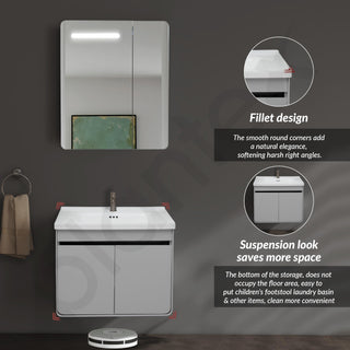 Plantex Vanity for Bathroom/Square Cabinet with Wash Basin and Mirror/Bathroom Organizer for Home - (NZBC-40)