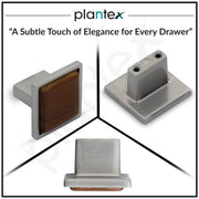 Plantex Knobs for Drawer/Square Drawer Knobs/Knobs for Cabinets/Pull-Push Knobs for Kitchen/Bedroom Drawer - Pack of 6 (Satin & Wood)