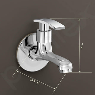Plantex Bib Cock Water Tap for Bathroom with Water Saving Nozzle for Tap with Teflon Tape/Kitchen and Bathroom Accessories - Pack of 2 (Long Body-Chrome)