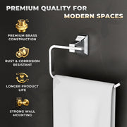 Plantex Towel Ring for Bathroom/Pure Brass Towel Holder/Towel Stand/Towel Hanger/Bathroom Accessories - Pack of 1 (APS-DL-08, Chrome)