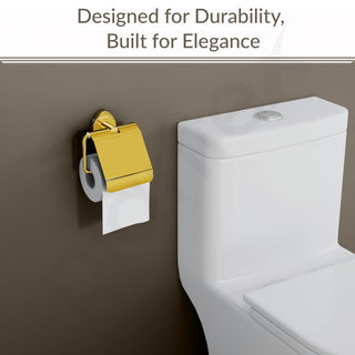 Plantex J4 Stainless Steel Toilet Paper Holder for Bathroom/Tissue Holder for Washroom/Toilet roll Holder for Wall Mounted/Bathroom Accessories (PVD Gold Finish) Angel