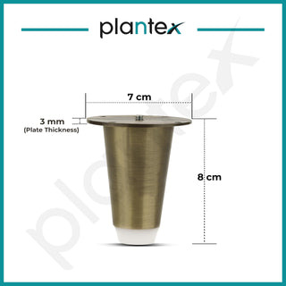 Plantex 3 Inch Sofa Legs for Bed Furniture/Sofa Legs for Table/Sofa Support Legs with Rubber Grip (Brass Antique, 6 Pcs)