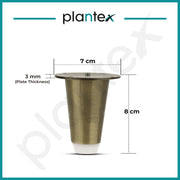 Plantex 3 Inch Sofa Legs for Bed Furniture/Sofa Legs for Table/Sofa Support Legs with Rubber Grip (Brass Antique, 6 Pcs)