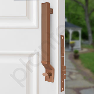 Plantex Door Handle/15 Inch Door Handle with Lock/Stainless Steel Handle Set for Home/Office/Door Accessories (Pack of 1, Rose Gold)