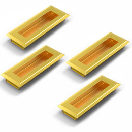 Plantex Sliding Door Handle/Concealed Handle for Sliding Door/96mm Concealed Handle for Wardrobe/Kitchen Cabinet - Pack of 4 (PVD Gold)