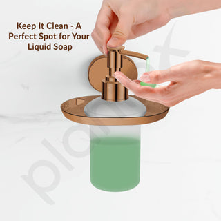Plantex J4 Stainless Steel Liquid Soap Dispenser/Shampoo Dispenser for Wash Basin/Hand Wash Dispenser Wall Mounted/Bathroom Accessories (PVD Rose Gold Finish) Onix