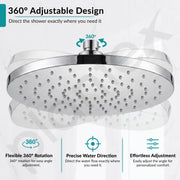 Plantex ABS Round Head Shower/10 Inch Overhead Rain Shower for Bathroom/Shower for Home/Hotel/Adjustable Shower Head for Bathroom - Pack of 1 (Chrome, D609)