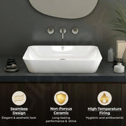 Plantex Ceramic Wash Basin/Washbasin for Bathroom/Tabletop Wash Basin with 10 Years Glaze Warranty by Plantex/Countertop Vessel Sink for Home, Office Ã¢â‚¬â€œ (NCTT-338, White, 22 x 16 x 4 Inch)