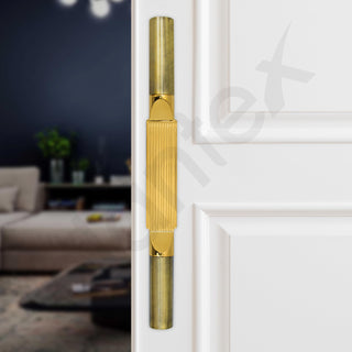 Plantex 15 Inch Main Door Handle for Wooden Doors - Pull-Push Handle Accessories (Pack of 1, Brass Antique, Gold) 3 Years Warranty