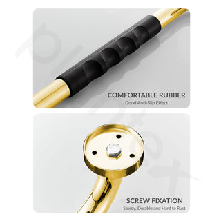 Plantex 304 Stainless Steel Grab Bar for Toilet with Grip/13 inch Anti-Slip Handle for Bathroom Support - Pack of 2 (Gold & Black)