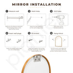 Plantex Aluminium Frame Mirror for Bathroom/Wall Mount Half-Capsule Mirror for Bedroom/Dressing Room/Living Room/Entryway - (Gold, 18x24 Inch)