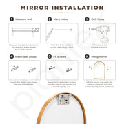 Plantex Aluminium Frame Mirror for Bathroom/Wall Mount Half-Capsule Mirror for Bedroom/Dressing Room/Living Room/Entryway - (Gold, 18x24 Inch)