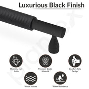 Plantex Cabinet Handle/Kitchen Cabinet Door Handle/Wardrobe/160 mm Cupboard Handle/Door Pull-Push Handle for Home/Office - Pack of 2 (Black)