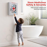Plantex Metal First Aid Box/Emergency Medical Kit Box for Medicine Storage/Multi Compartment for Medicine Organizer First Aid Kit Box with Key Lock - Pack of 15 (White)