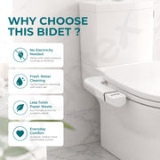 Plantex Bidet Seat Attachment for Western Toilet/Dual Nozzle Toilet Bidet Sprayer/Front & Rear Wash/Adjustable Water Pressure/Non-Electric Hygienic Toilet Attachment - White