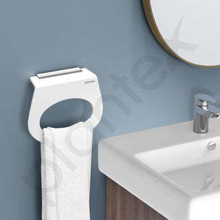 Plantex Acrylic Napkin Holder for Washbasin/Towel Ring for Bathroom/Wall Mounted Towel Hanger/Bathroom Accessories (Capsule - White)