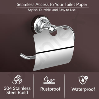 Plantex 304 Grade Stainless Steel Toilet Paper Roll Holder/Tissue Paper Holder/Toilet Paper Holder in Bathroom/Kitchen/Bathroom Accessories Pack of 1, Skyllo (Chrome)