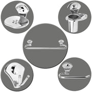 Plantex Royal Stainless Steel Bathroom Accessories Set/Bathroom Hanger for Towel/Towel Bar/Napkin Ring/Tumbler Holder/Soap Dish/Robe Hook (Pack of 5)