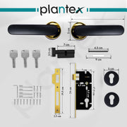 Plantex Door Lock for Home/Main Door Lock Set with 3 Computerized Key/Mortise Lock for Door with Brass Lock Body & Cylinder (SM037, Gold & Black)