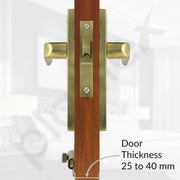 Plantex Heavy Duty Door Lock ÃƒÂ¢Ã¢â€šÂ¬Ã¢â‚¬Å“ Bathroom Door Lock/Mortise 8inch Keyless Plate Handle Set for Home/Bathroom/Store Room/Balcony/Office with Baby Latch (8110, Brass Antique)